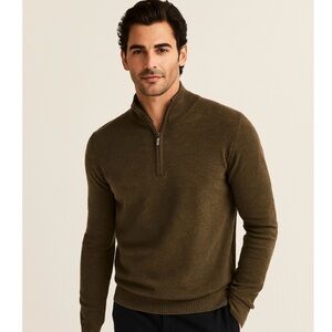 Wilkens Bros.Heritage Collection 1/4 Zip Olive Sweater Size Medium